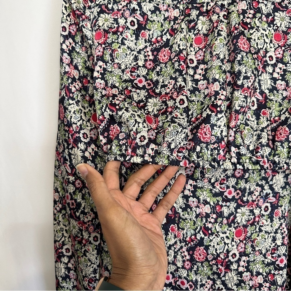 NWT Cinq A Sept Anthropologie Floral Print Layered Dress Tie Up Shacket sz 2 - Picture 12 of 16